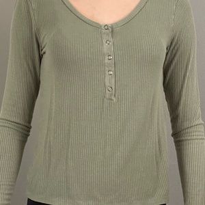 Green American Eagle long sleeve shirt.
